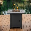 Nestl Outdoor Propane, Rain Lava Rocks Patio Fire Pit Table