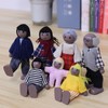 DAVBNM Sets of 7 Wooden Dolls House Family Dolls Toys,