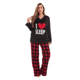 Just Love Plush Pajama Sets for Women 6742-405-BLK-M
