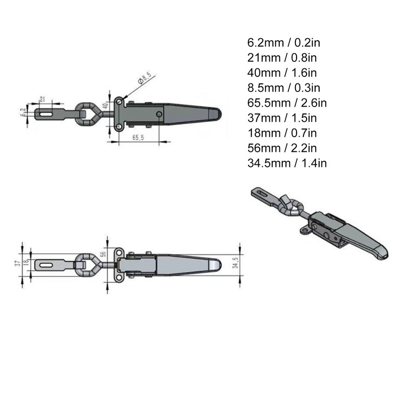 Trailer Spring Hasp Heavy Duty Galvanized Iron Door Handle Buckle