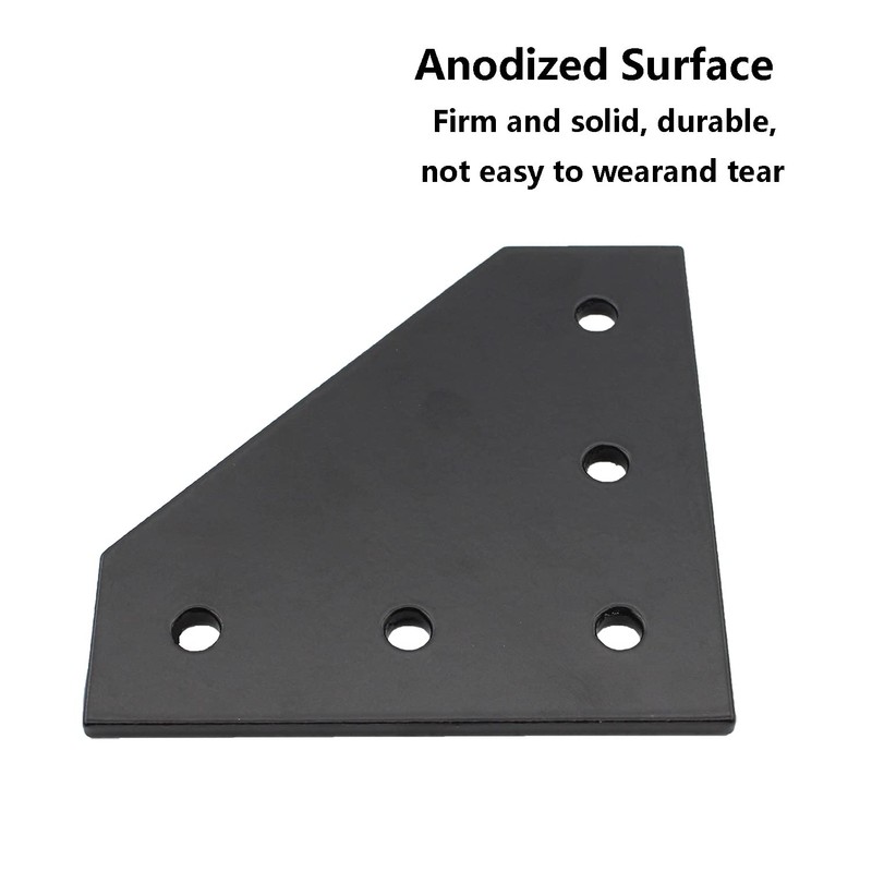 4 PCS Joint Plate, TTZEZE Surface Anodic Oxidation Black L