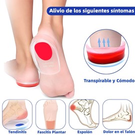 3 Pares Taloneras de Gel para Hombre y Mujer, Plantillas de Gel para Talón Reutilizables, Almohadilla de Silicona para Talón en Forma de U, Plantillas para Aumentar la Altur Invisible, Taloneras para Fascitis Plantar, Tenditis de Aquiles, Espolón de Taló