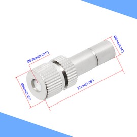 Aopin 6mm Misting Nozzles Copper Adjustable Water Flow Quick Connector 0.8mm / 0.03" Orifice Atomizing Mister Sprayer Nozzle For Outdoor Cooling,Garden Irrigation, Fountain, Greenhouse 6 Pcs