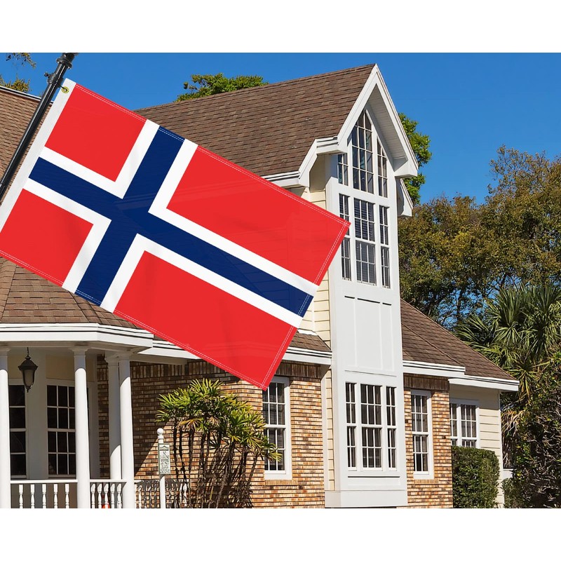3×5 FT Norway Flag, Large 100D Norwegian National Outdoor Banner,Doube