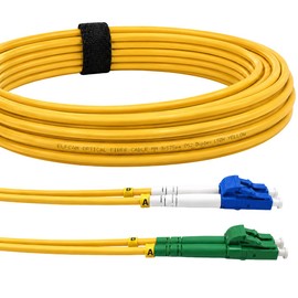 Elfcam - Fibre Optic Cable OS2 LC/APC to LC/UPC Singlemode Duplex 9/125um Fibre Optic Cable LSZH, 2M