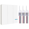 Wireless Light Switch, Thinkbee 3 Gang Remote Wall Switch with