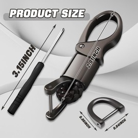 CHRYMUM Car Key Fob Keychains, Universal Decorative Car Key Holder, 360 Degree Rotatable Key Fob Keychain Suitable for Men and Women (Black)