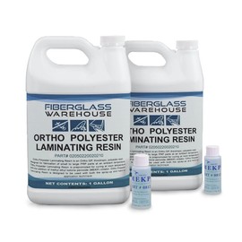 Fiberglass Warehouse Polyester Laminating Resin- Superior Grade Resin for Laminating, Coating and Repair- Two Gallons Resin Comes with 2-2 oz MEKP Catalyst- Fiberglass, Boat Repair, Decks, RV, Auto