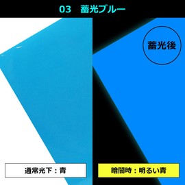 Glow in the Dark Sheet, Color Stickers, A4, Set of 2, Luminous Stickers, Concert Fan, Decoration (Blue)