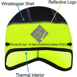 SHADOW DANCE UK - Cycle Helmet Mens - Skull Cap for Men - Warm Cycling Cap Under Beanie - Ideal for Cycling Running Hiking - Winter Bike Helmet Women - Motorbike Accessories Yellow