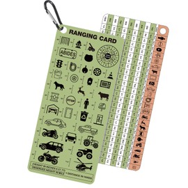 Kingdder Range Card for Shooting in Mils and Yards North American Dope Card with Keychain Tactical Sniper Accessory for Long-Range Precision