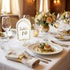 4x6 Inch Wedding Table Numbers 1-20 with Gold Holders (White)