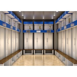 Loccor Fabric 7x5ft Locker Backdrop Sports Locker Room Modern Cloakroom Dressing Room Public Bathroom Photography Background School Student Event Class Party Decoration Video Photo Shoot Props