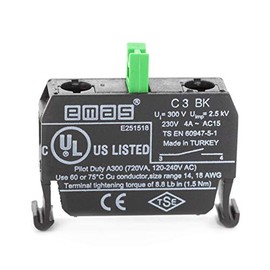 EMAS Contact Element C3BK NO NO Contact Contact 230V AC C3 BK