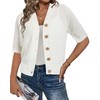 Arach&Cloz Cardigans for Women Summer Short Cardigan V-Neck Button Placket