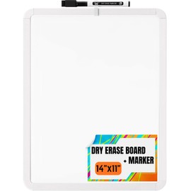 Mr. Pen- Dry Erase Board, 14” x 11” with a Black Dry Erase Marker, Small Mini White Board for Students, White Frame, Includes Double Sided Tapes