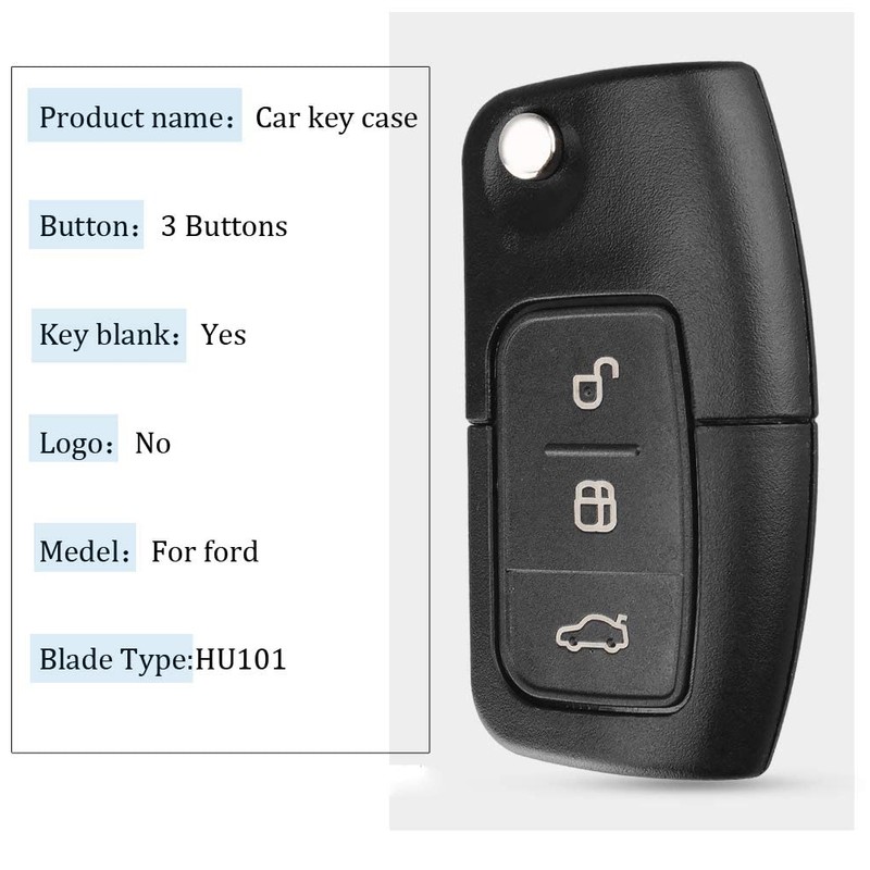 Kelay 3 Buttons Car Key Cover Flip Folding Replacement For