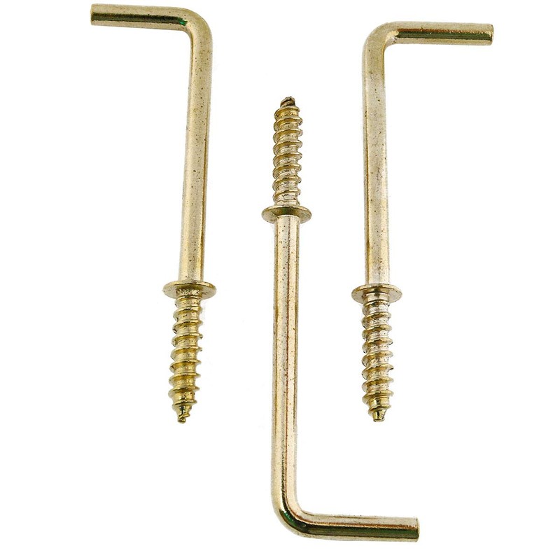 E-outstanding Right-Angle Screws Hook 20PCS 2 inch Golden 7 Shape