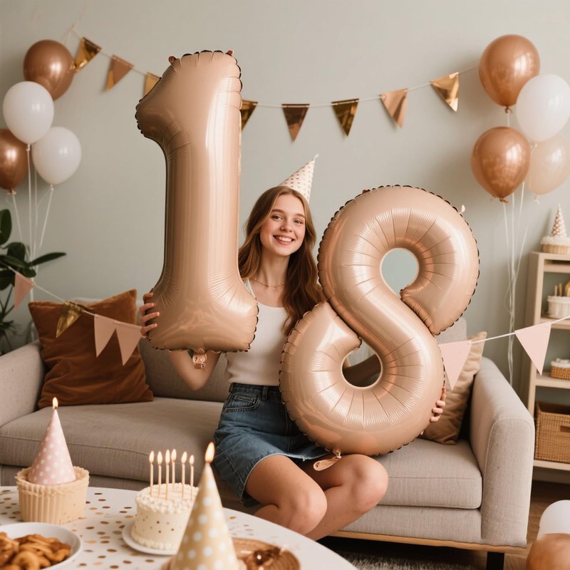 40 Inch Caramel Balloon Number 1 First Birthday Jumbo Mylar