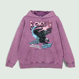 Raging Star Graphic Hoodie 100% Cotton US Warehouse 6 ColorsColor: Purple, Size: M