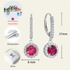 YL Drop Earrings 925 Sterling Silver July Birthstone Ruby Round