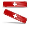 DIGIART INTERNATIONAL SWISS SWITZERLAND FLAG 3D EPOXY CAR EMBLEM SET