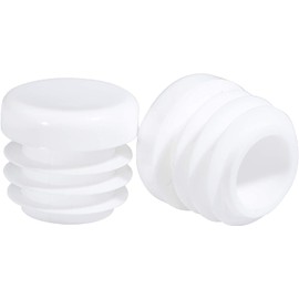 Prescott Plastics 0.75" Inch Round Plastic Plug Insert (4 Pack) White End Cap for Metal Tubing, Fence, Glide Insert for Pipe Post, Chairs and Furniture