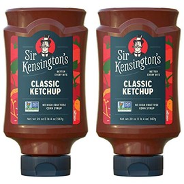 Sir Kensington's Classic Ketchup, Ketchup From Whole Tomatoes, No High Fructose Corn Syrup, Gluten Free, Certified Vegan, Non- GMO Project Verified, Shelf-Stable, 20 oz Pack of 2