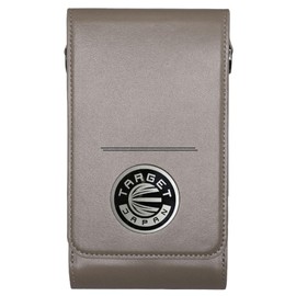 Target Japan Milli Case | Steel and Soft Tip Holder Made from Genuine Leather | 1 Fully Assembled Darts & Accessories | Dart Holder with Zip Lock Pouches, Store Flights, Shafts & Swiss Point | Grey
