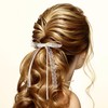CustomyLife 2Pcs Beige Lace Hair Bow Clips Cute Coquette Snap