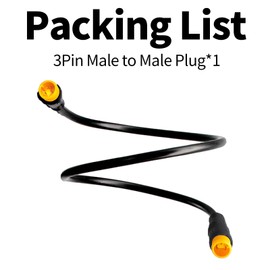 Ebike Extension Cable 2/3/4/5/6 Pin Waterproof Plug Female to Male for Electric Bicycle Motorbike Mid Drive/Hub Motor Conversion Kit Light/Throttle/PAS/Display/Shift Sensor Signal Line (3PIN-M-M)