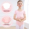 Monbessi Ballet Leotard for Girls Basic Short Sleeve Toddler Dance