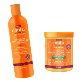 Cantu 2 Pack Activador De Rizos Y Gel De Linaza Con Olivo