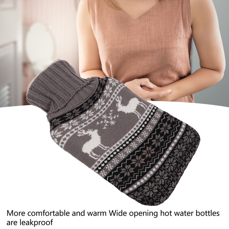 Rubber Hot Water Bottle With Waist Cover Knitted Cover Warm