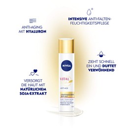 NIVEA Vital Soy Anti-Age Serum for Mature Skin (40 ml), Moisturiser with Natural Soy Extract, Firming Serum with Hyaluronic Acid
