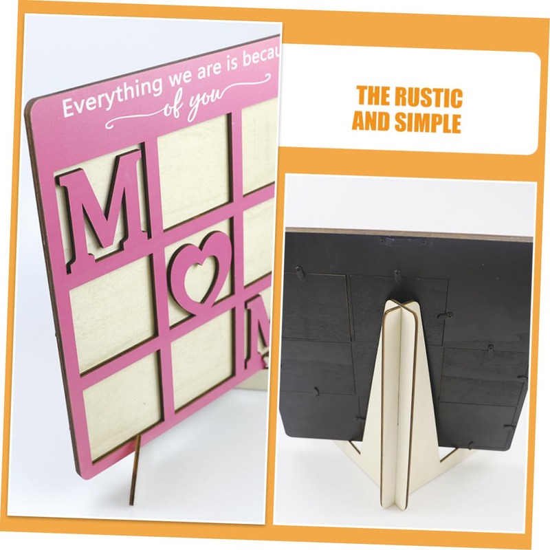 iplusmile Mother's Day Wooden Photo Frame Rustic Tabletop Display for