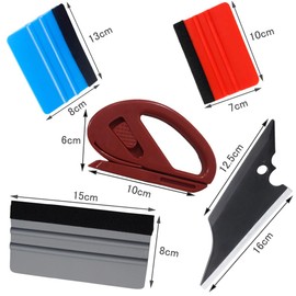 YFFSFDC Car Wrapping Film Pasting Tool Set Squeegee Spatula Felt Car Film Squeegee Set Cutting Sheet Application Aid Tool No Scratch Bubble Gap Film Stick, 7 Piece Set