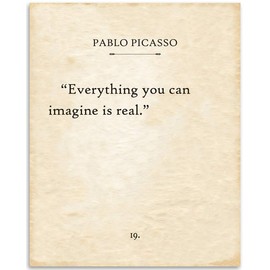 Pablo Picasso - Everything You Can Imagine Is Real - 11x14 Unframed Typography Book Page Print - Great Inspirational and Motivational Gift and Decor Under $15