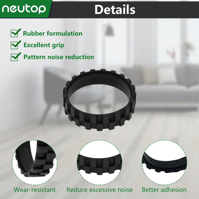 Neutop Replacement Rubber Wheel Tires Compatible with iRobot Roomba 500,