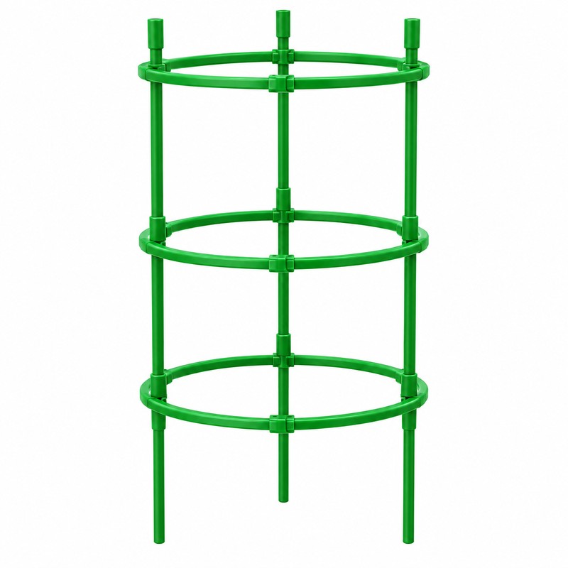 3-Tier Plant Support Rings for Potted Plants – 9-Piece Green