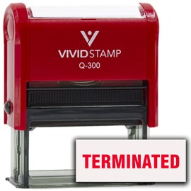 Terminated Self-Inking Office Rubber Stamp (Red Ink) - Q-300