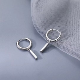 Unbranded 925 Silver Plated Unisex Hip Hop Dangle Drop Earrings for Men Women