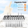 20Pcs Stainless Steel Popsicle Molds and Rack with Brush Square