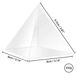 BELLE VOUS K9 Crystal Pyramid Prism - 8 x 8 x 9.7cm (3.14 x 3.14 x 3.81 inches) Photography Pyramid Prism Refractor with Velvet Pouch, Microfiber Cloth and Gift Box - Lens for Light Spectrum Rainbows