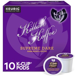 Killah Koffee Supreme Dark Roast, Keurig Single-Serve K-Cup Pods, Dark Roast Coffee, 10 Count