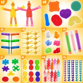 AmyBenton Fidget Toys Party Bag Fillers for Kid 61 pcs, Kids Fidget Toy Pack for Party Bag, Goodies Treats, Classroom Treat/Reward Box, Autism Sensory Toy Gift for Boys and Girls