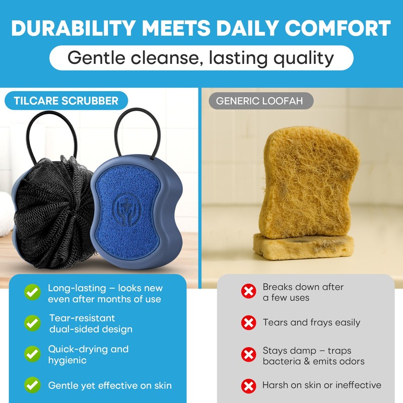 Shower Scrubber for Body 2-in-1 : 2 - Pack High