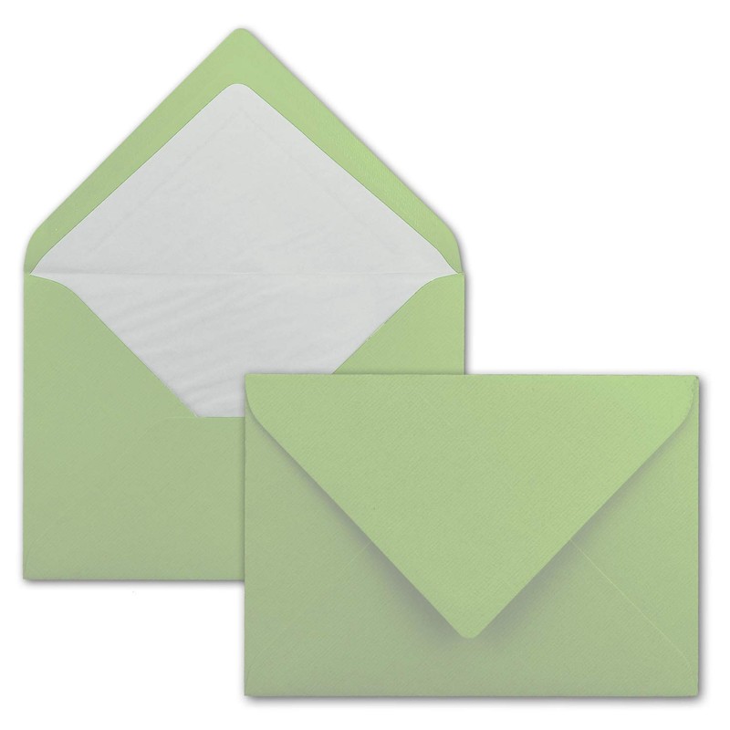 Card pack/folding cards/envelopes DIN B6 in various colours, ribbed with