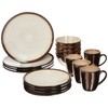 Gourmet Basics by Mikasa Anastasia Cream 16-Piece Dinnerware Set, Service