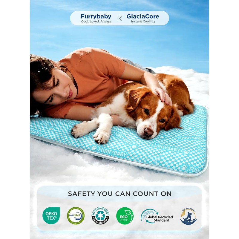furrybaby Dog Cooling Mat, Washable Thick Mat for Dogs Cats,